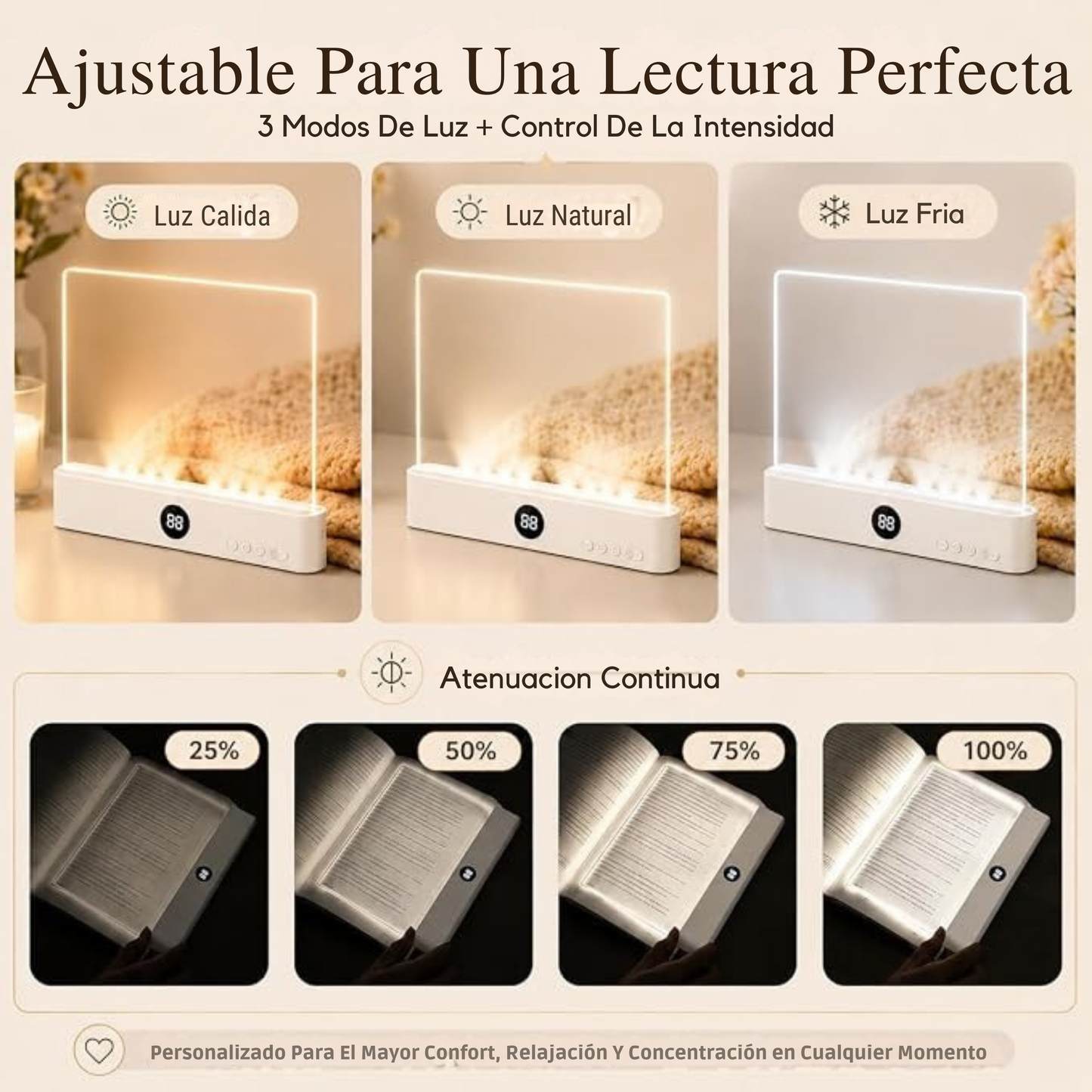 Lampara led de lectura y protección ocular