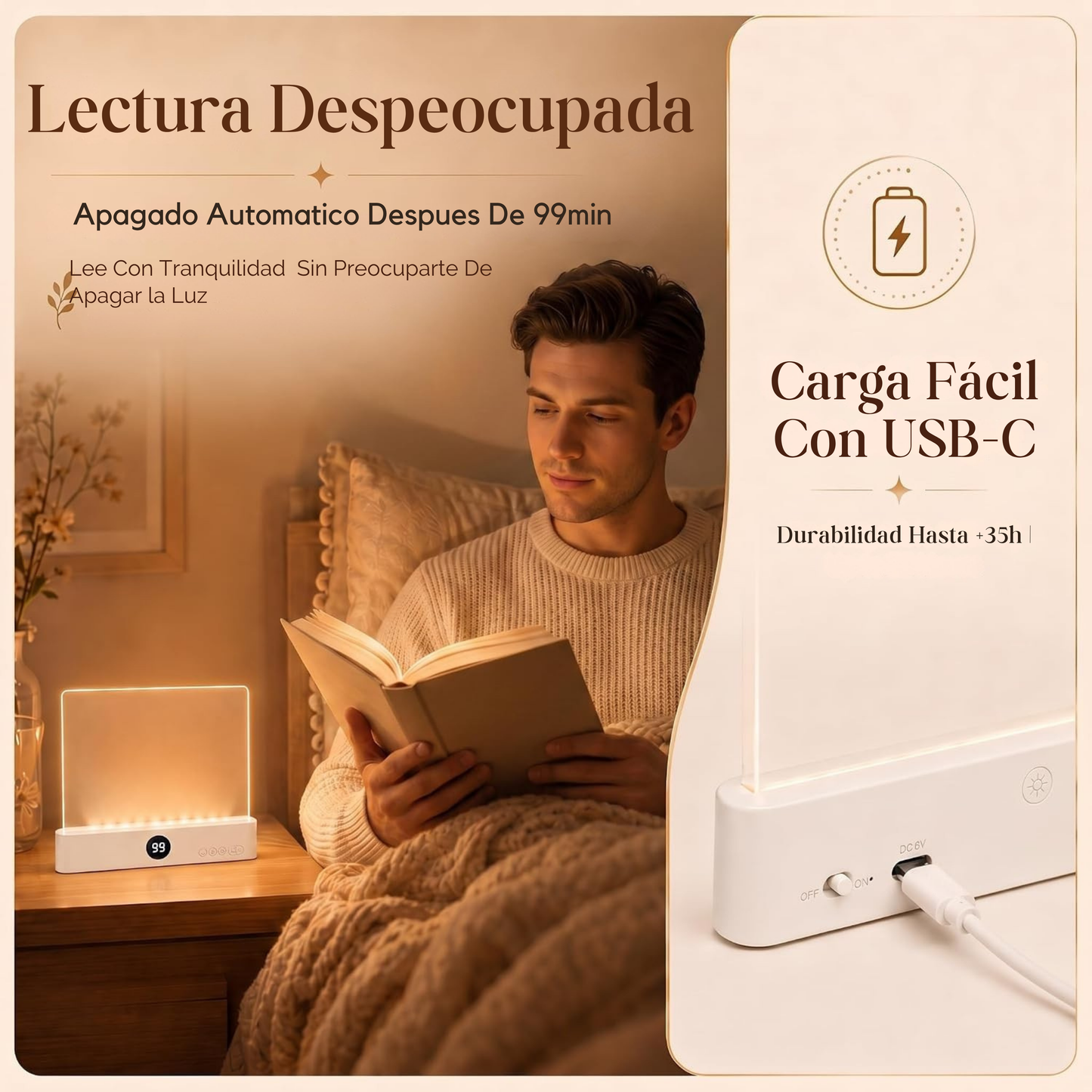Lampara led de lectura y protección ocular