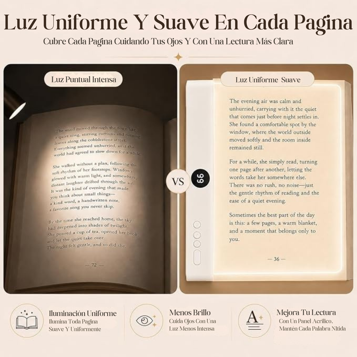 Lampara led de lectura y protección ocular